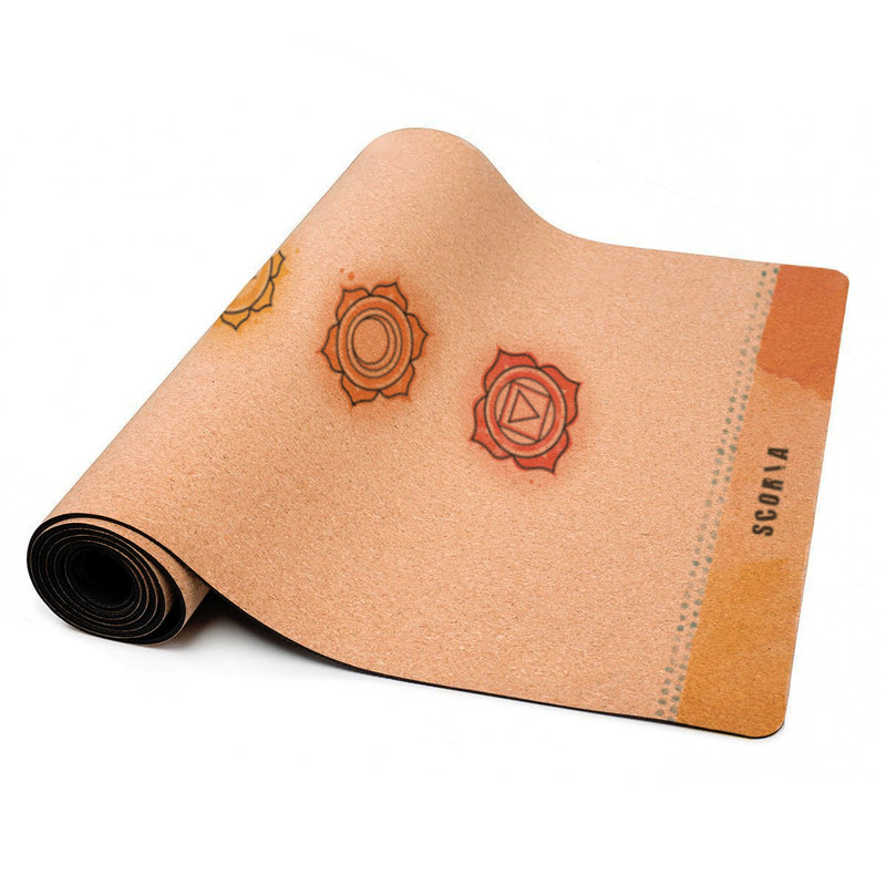 Chakras Cork Yoga Mat | 4.5MM - Scoria