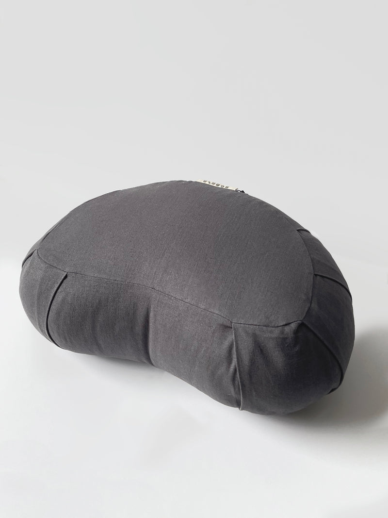 scoria's organic natural sustainable ethical environmental crescent meditation cushion