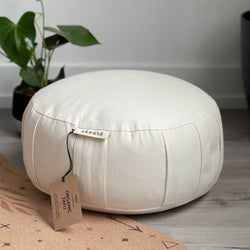 Zafu Natural Meditation Cushion | Sandy White