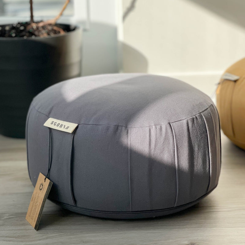 Zafu Natural Meditation Cushion | Shadow Grey