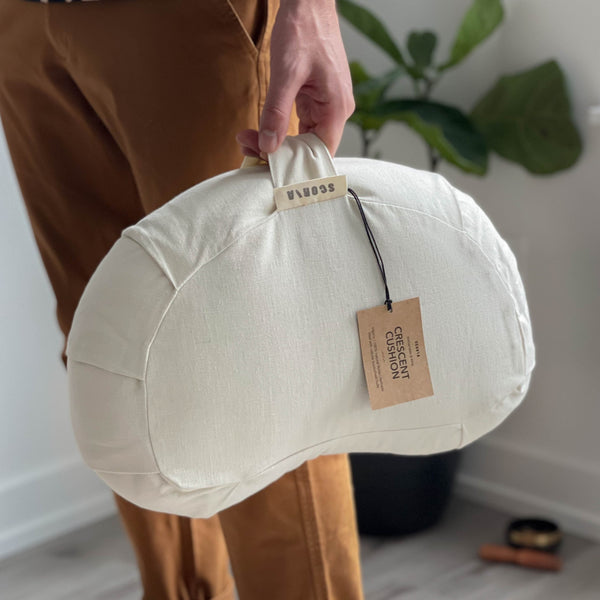 Crescent Natural Meditation Cushion | Sandy White