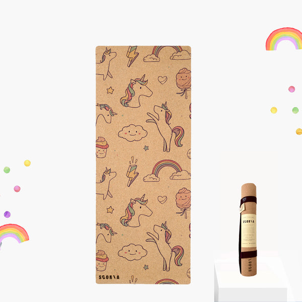 Kids Unicorn Non-Toxic Cork Yoga & Play Mat (BIG) - Scoria