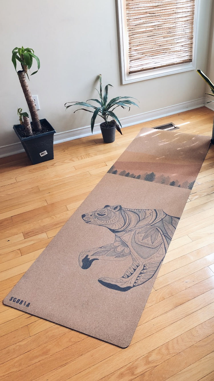 *PRE-ORDER* Day Bear Cork Yoga Mat | 3.5MM | Collab Edition - Scoria