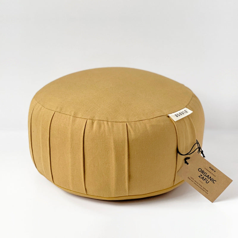 scoria's organic natural sustainable ethical environmental pleated zafu meditation cushions